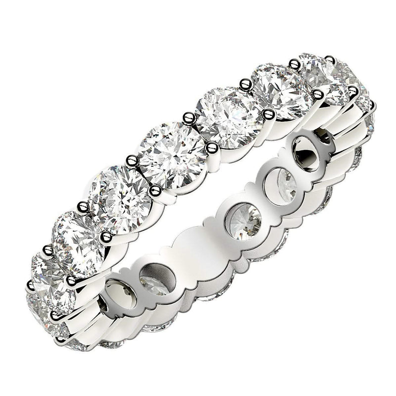 Round Cut Lab Grown Diamond Eternity Ring in 14k White Gold (3 cttw FG/VS2) 14K white gold eternity ring with round diamond stones