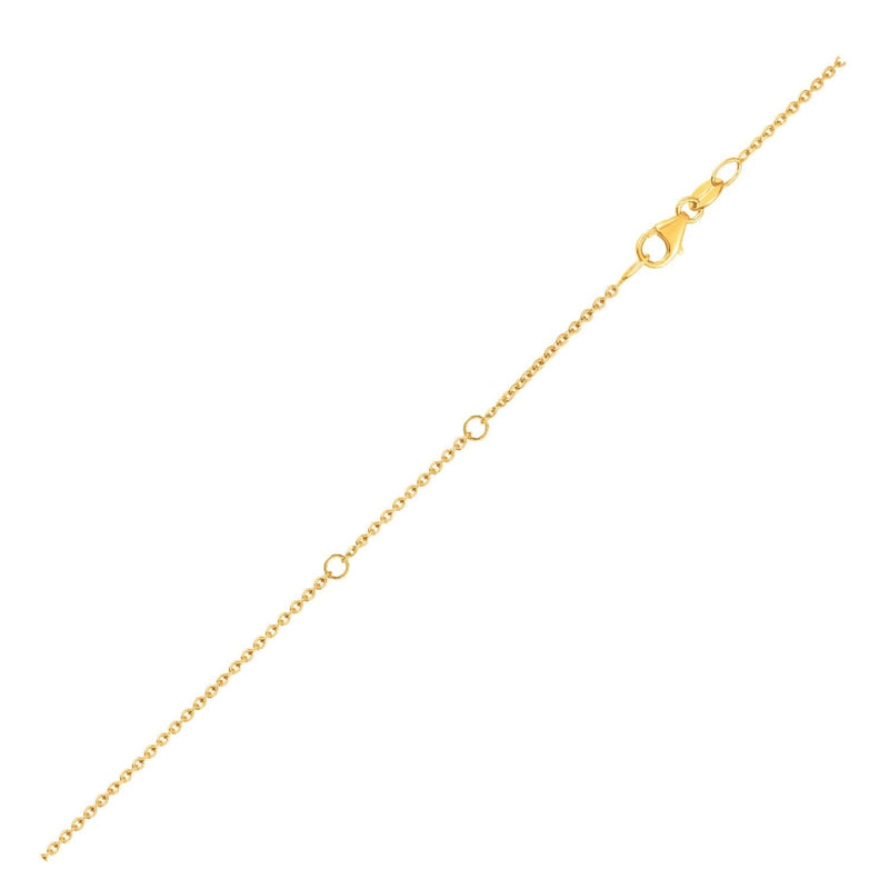 18K Yellow Gold Double Extendable Cable Chain (1.10 mm) 18K yellow gold cable chain with fine 1.10 mm double extendable links