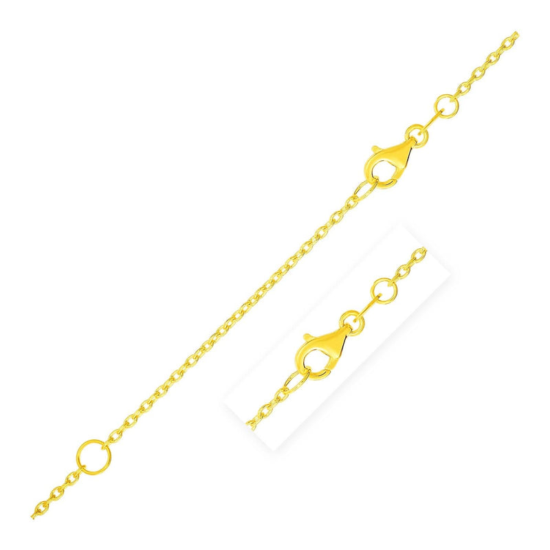 Extendable Cable Chain in 14k Yellow Gold (1.20 mm) 14K yellow gold cable chain with 1.20 mm oval interlocking links