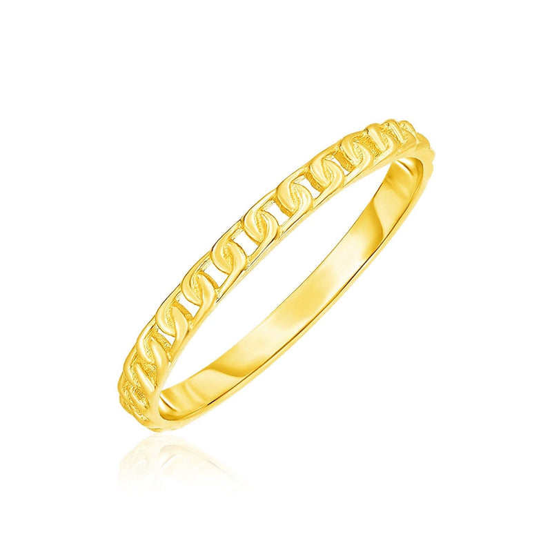 14k Yellow Gold Ring with Bead Texture 14K yellow gold ring with beaded texture across the band surface