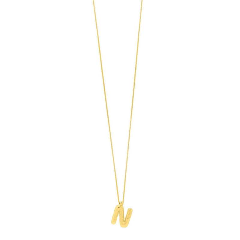 14K Yellow Gold Helium Initial N Pendant 14K yellow gold initial N pendant with polished letter design