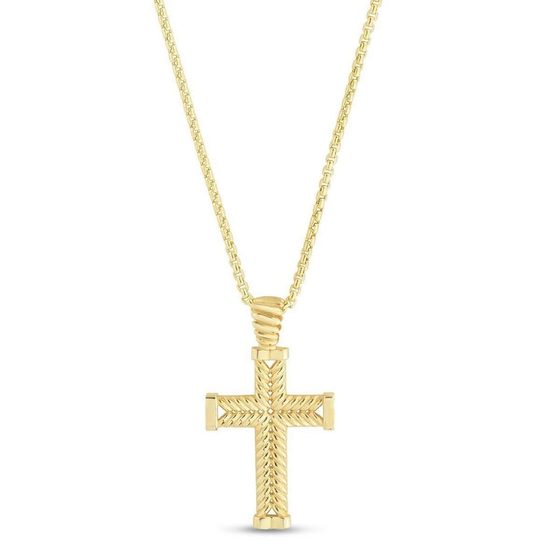 14K Yellow Gold Polished Cross Pendant 14K yellow gold polished cross pendant with squared tapered arms