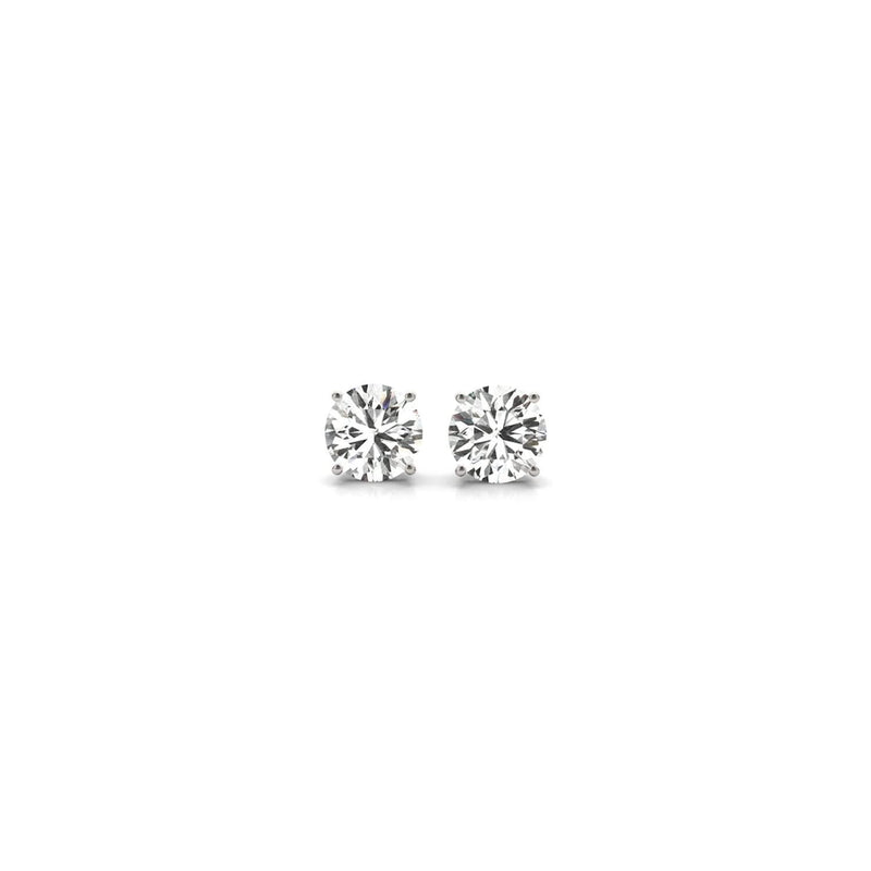 1/2 cttw Lab Grown Round Diamond Stud Earrings 14k White Gold (G/VS2) 14K white gold stud earrings with 2 round diamond stones