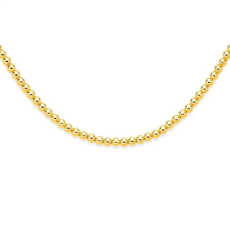 14k Yellow Gold Bead Chain (6mm) 14K yellow gold bead chain necklace with 6mm polished round beads