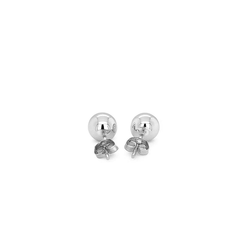 14k White Gold Spherical Stud Earrings (7.0 mm) Product Image