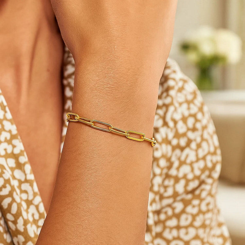 14K Yellow Gold Paperclip Bracelet (4.00 mm) Product Image