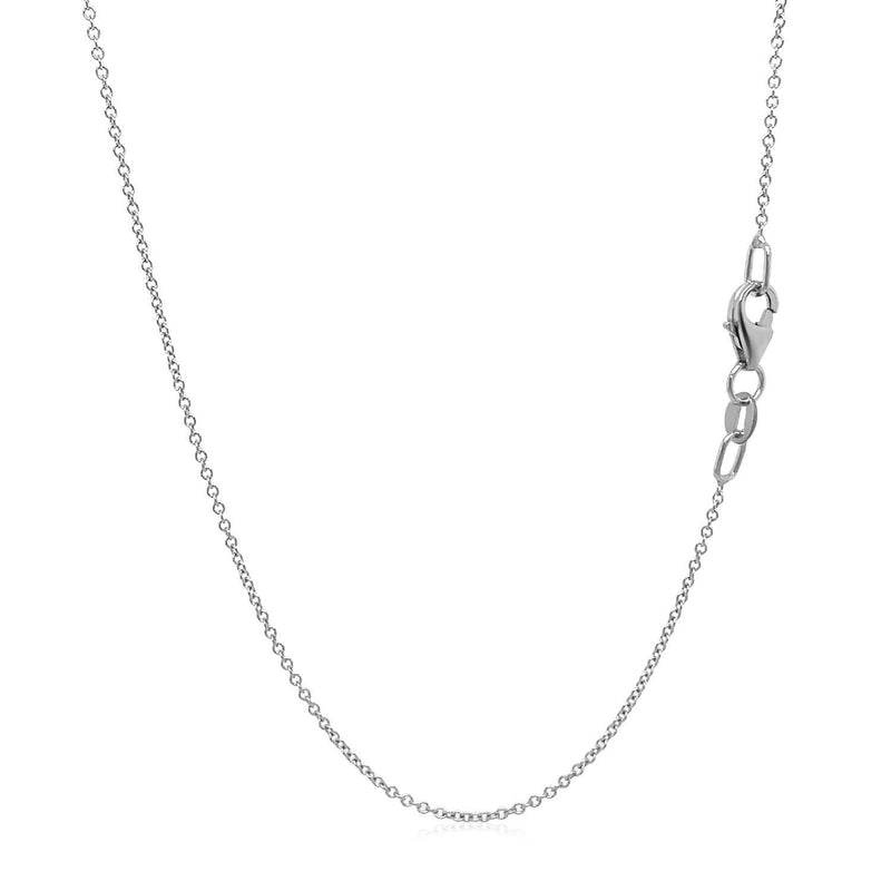 Double Extendable Cable Chain in 14k White Gold (1.0mm) 14K white gold cable chain in a fine 1.0mm doubled link pattern