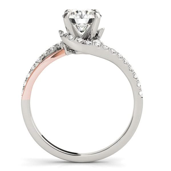 14k White And Rose Gold Bypass Shank Diamond Engagement Ring (1 1/3 cttw) Product Image