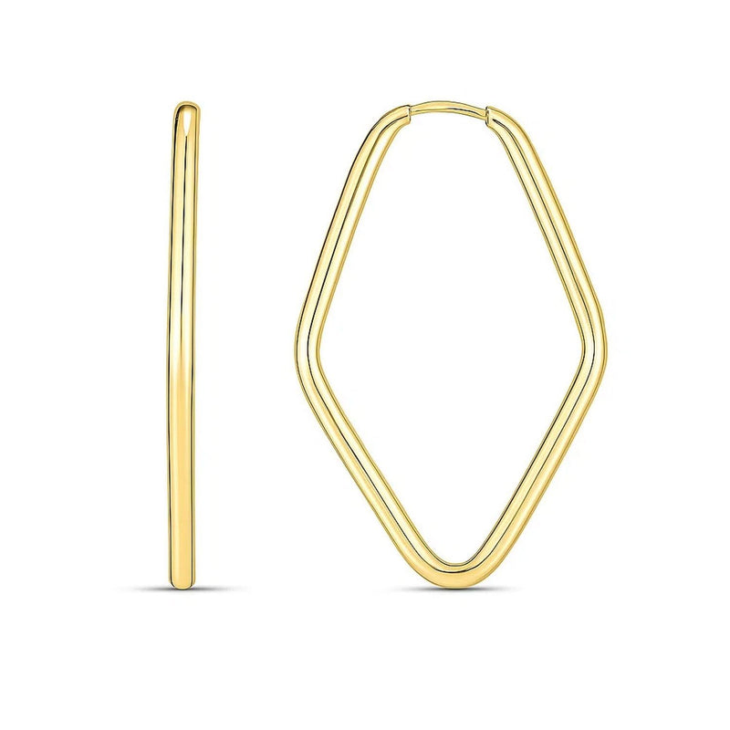 14k Yellow Gold Endless Marquise Hoops 14K yellow gold hoops with marquise-shaped continuous profile