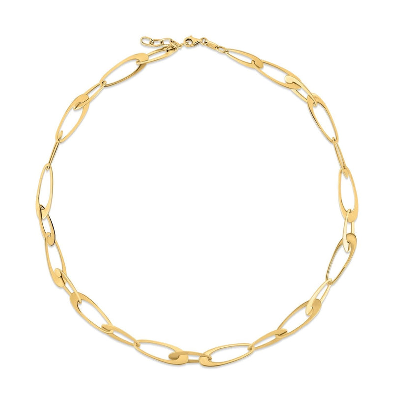14K Yellow Gold Italian Oval Links Necklace 14K yellow gold necklace with oval Italian links