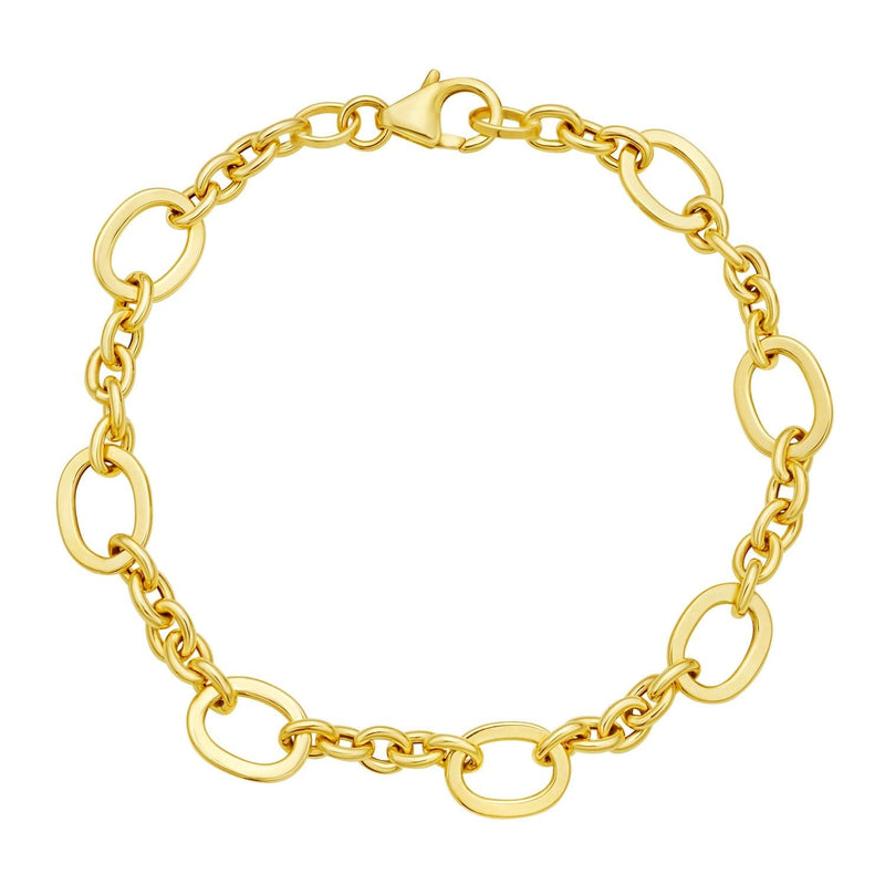 14K Yellow Gold Five and One Oval Link Chain Bracelet 14K yellow gold five-and-one oval link chain bracelet