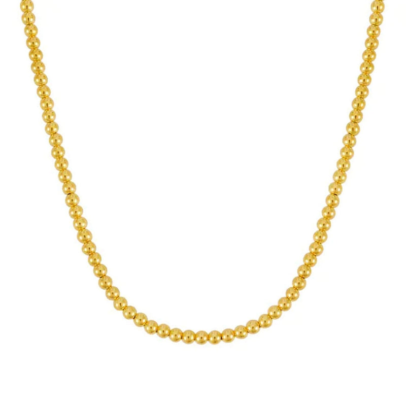 14k Yellow Gold Bead Chain Necklace(4mm) 14K yellow gold bead chain necklace with 4mm polished round beads