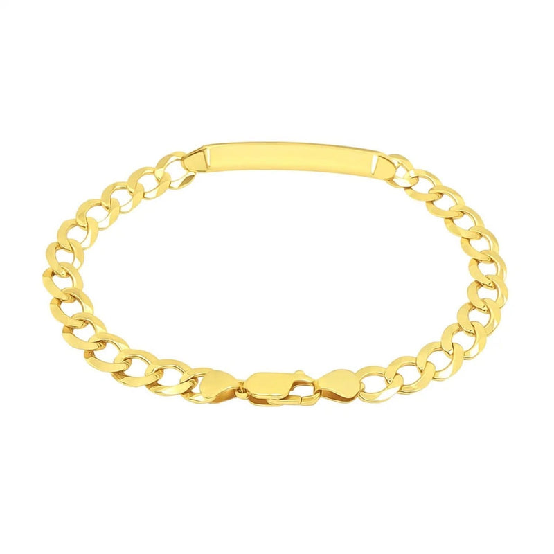 14k Yellow Gold 8 1/2 inch Mens Curb Chain ID Bracelet (8.30 mm) Product Image