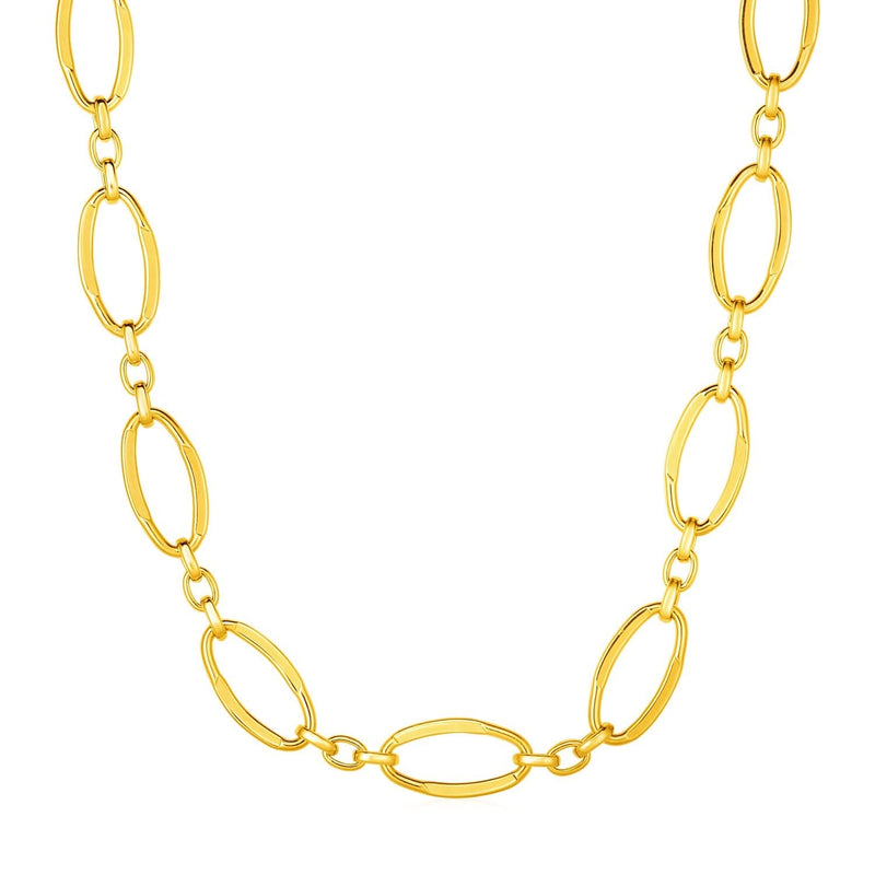 14k Yellow Gold Necklace with Polished Oval Links Product Image