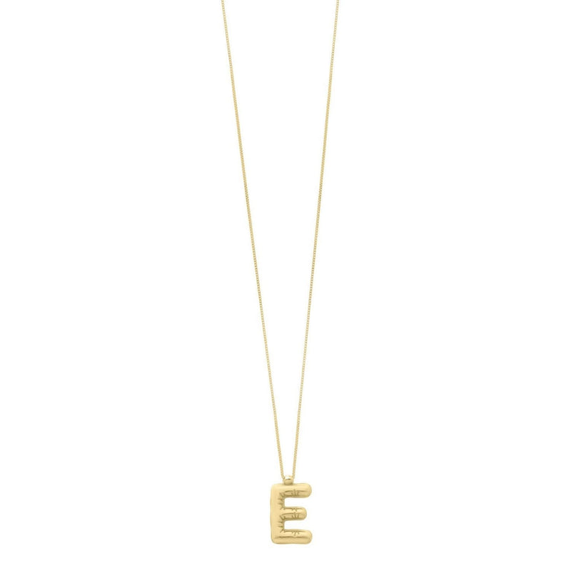 14K Yellow Gold Helium Initial E Pendant 14K yellow gold initial E pendant with rounded letter form and fixed bail