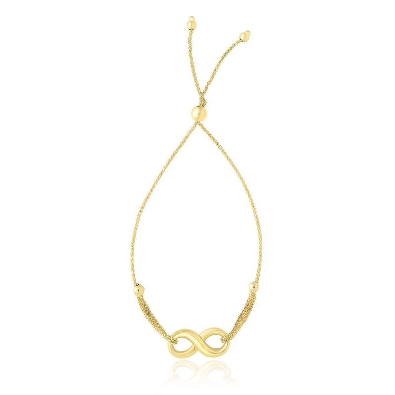 14k Yellow Gold Infinity Motif Adjustable Lariat Bracelet (1.00 mm) 14K yellow gold infinity motif adjustable lariat bracelet, 1.00 mm chain