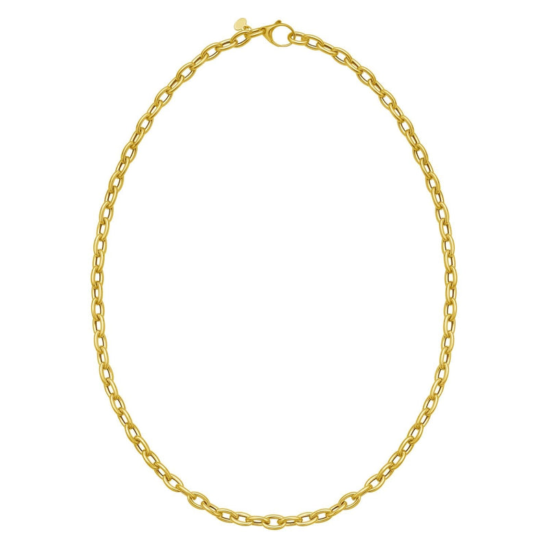 14K Yellow Gold Charm Lock Rolo Chain Necklace (5.10 mm) 14K yellow gold rolo chain necklace with charm lock clasp, 5.10 mm width