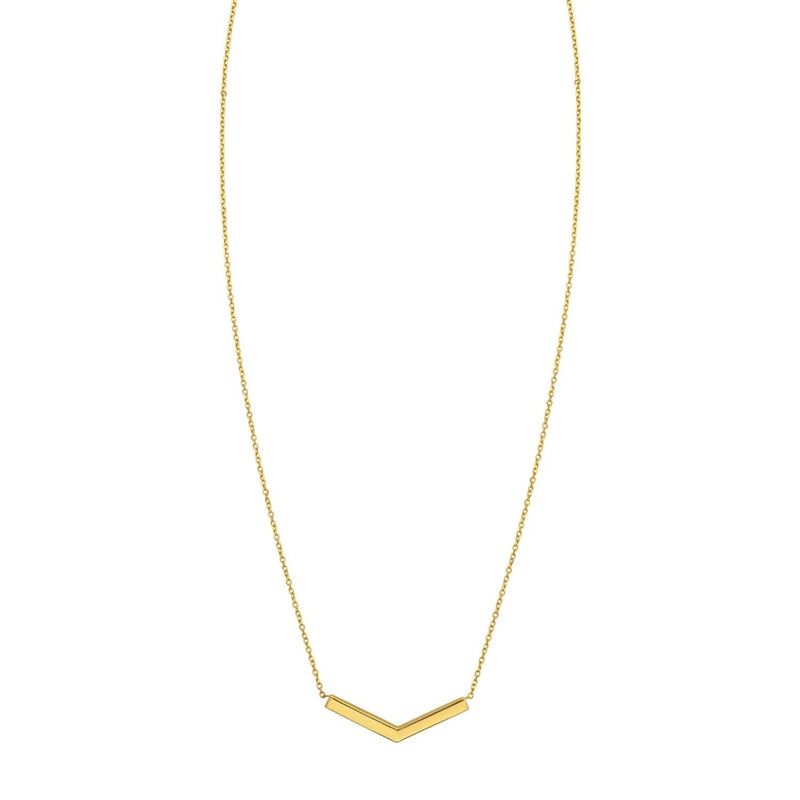 14K Yellow Gold Chevron Necklace 14K yellow gold chevron necklace with interlocking V-shaped links