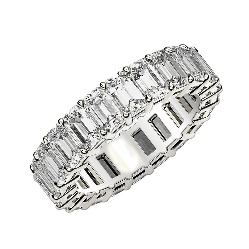 Emerald Cut Lab Grown Diamond Eternity Ring in 14k White Gold (2 cttw FG/VS2) 14K white gold eternity ring with emerald cut diamond stones