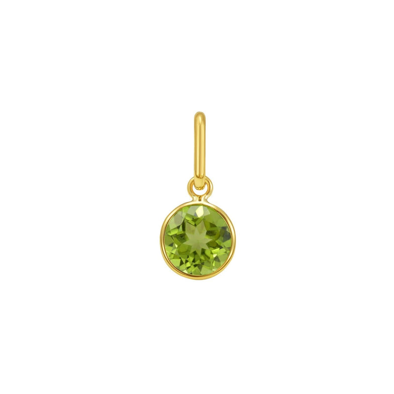 14K Yellow Gold Round Peridot Charm Pendant 14K yellow gold pendant with round peridot stone