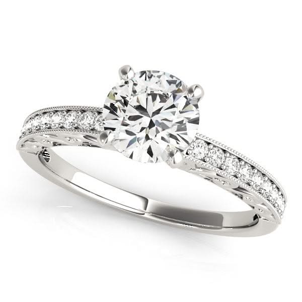 14k White Gold Antique Style Diamond Engagement Ring (1 1/8 cttw) Product Image