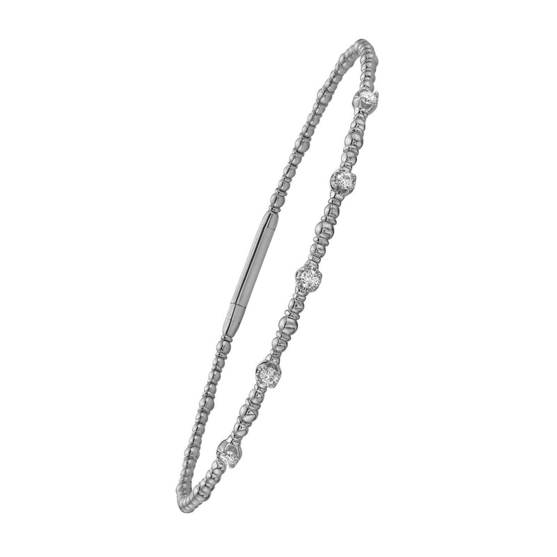 Classic 14K White Gold Beaded Bracelet 14K white gold beaded bracelet with polished round gold beads