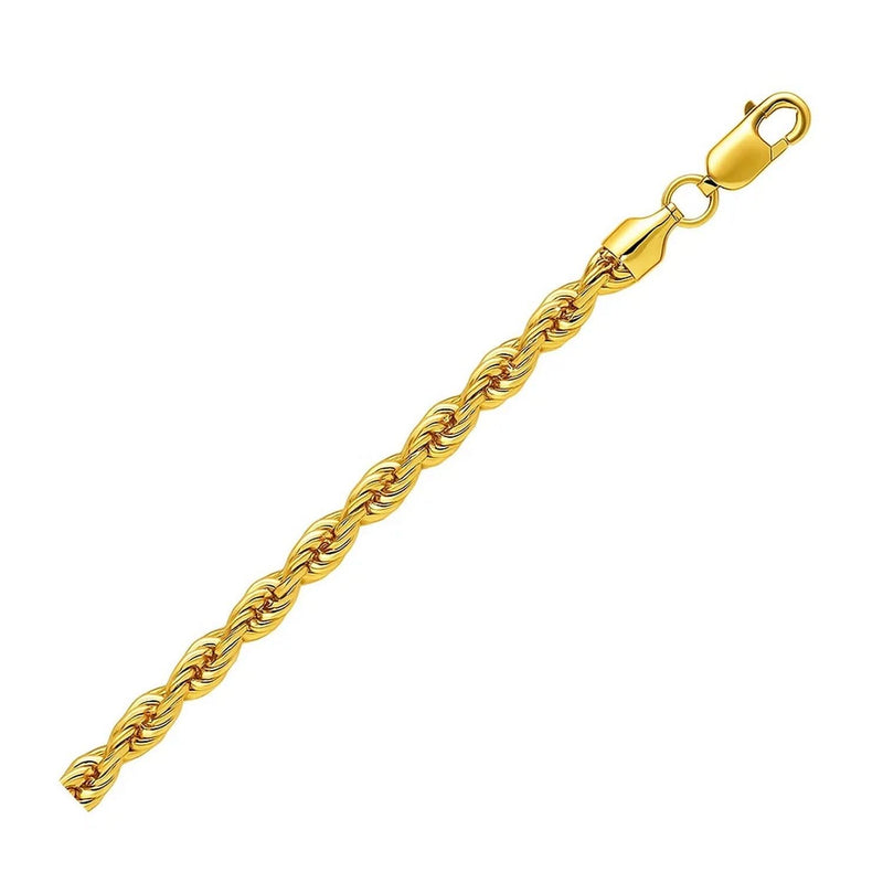 10K Yellow Gold Hollow Diamond Cut Rope Chain (5.00 mm) 10K yellow gold hollow diamond-cut rope chain, 5.00 mm width