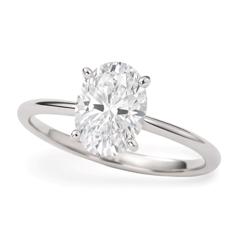 1 Carat Oval Lab Grown IGI G/VS1 Diamond Solitaire Ring in 10K White Gold 10K white gold ring with 1 oval diamond stone in solitaire setting