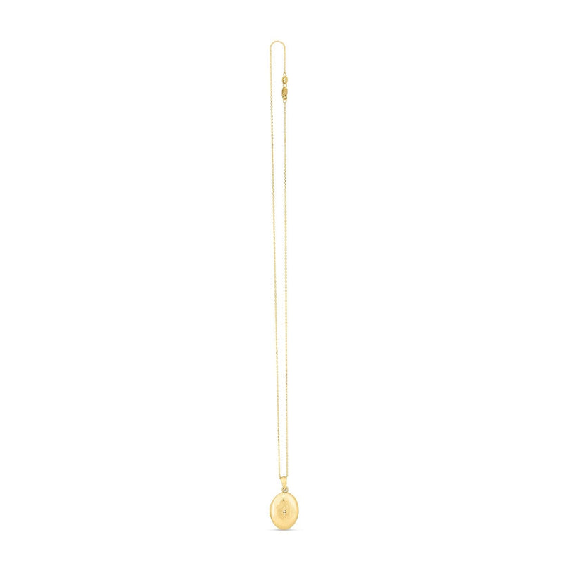 14k Yellow Gold Oval Etched Locket Necklace 14K yellow gold oval etched locket necklace pendant