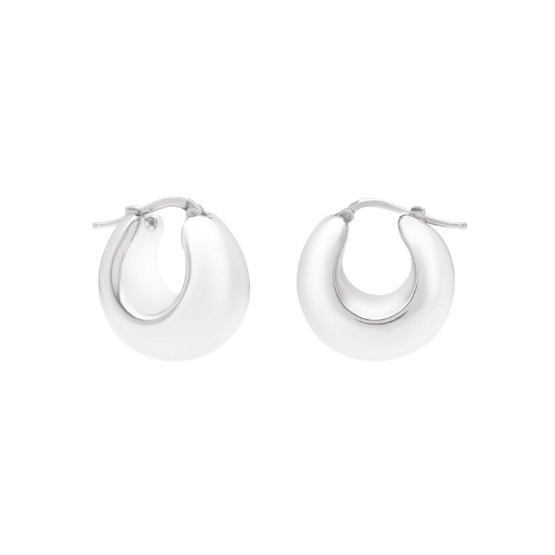Sterling Silver Large Graduated Hoop Earrings Sterling silver 925 large graduated hoop earrings with polished tubing and snap closure