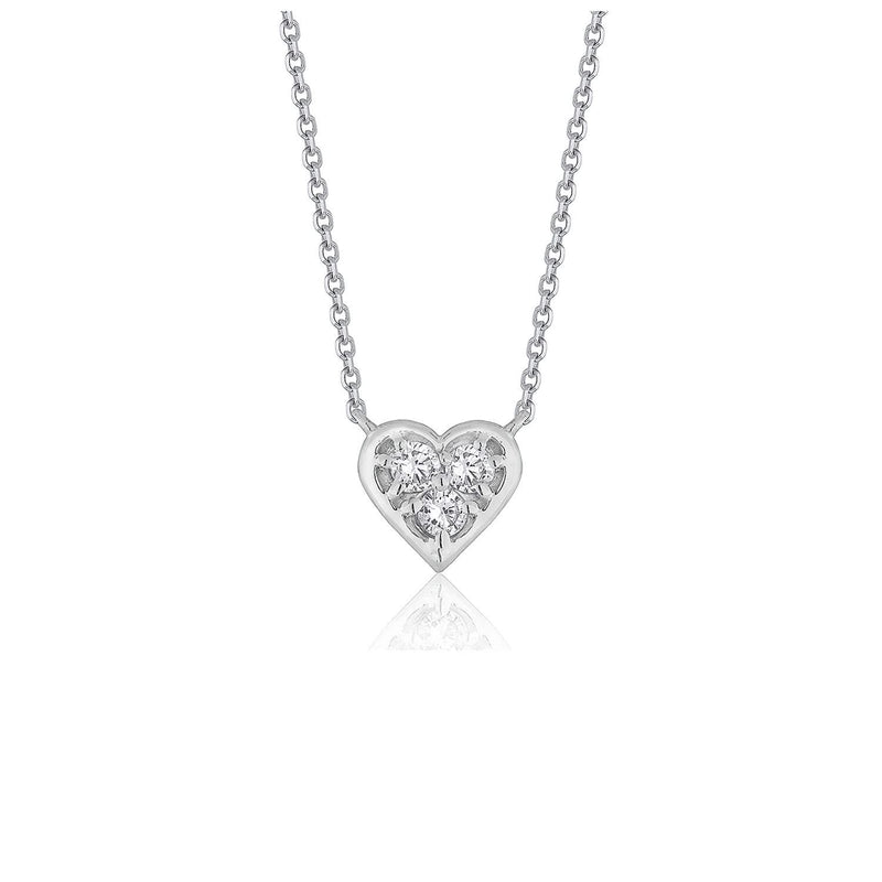 Diamond Heart Design Pendant in 14k White Gold 14K white gold necklace with heart diamond pendant