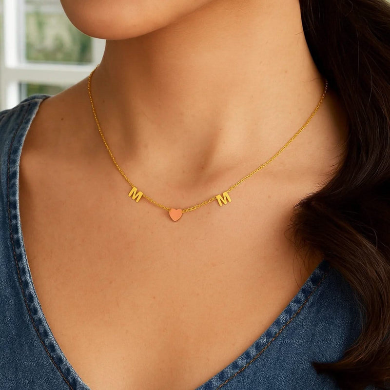 14k Yellow and Rose Gold Mom Necklace Product Image