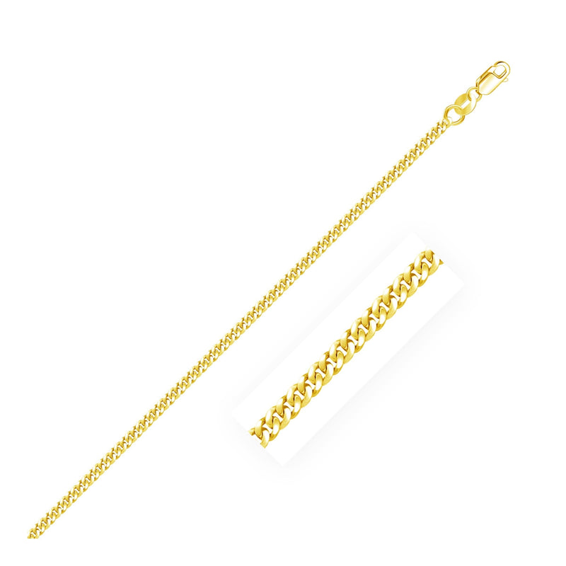 18k Yellow Gold Gourmette Chain (2.20 mm) 18K yellow gold Gourmette chain with flat twisted links at 2.20 mm width