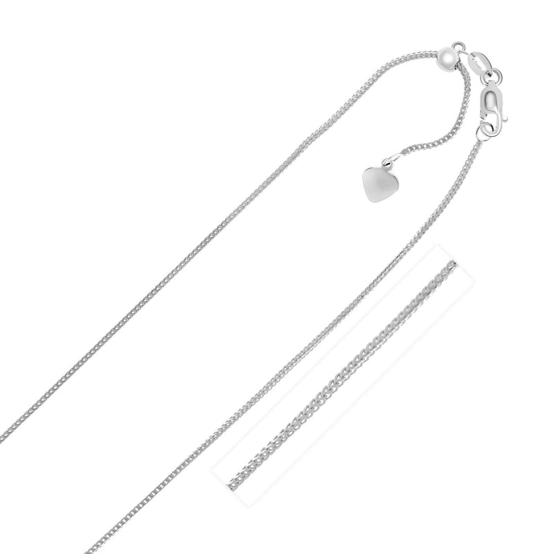 14k White Gold Adjustable Franco Chain (1.00 mm) Product Image