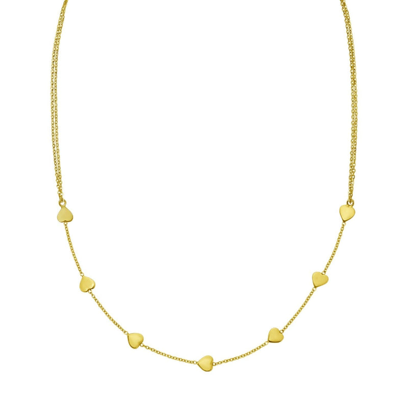 14K Yellow Gold Adjustable Heart Link Necklace 14K yellow gold heart link necklace with adjustable chain