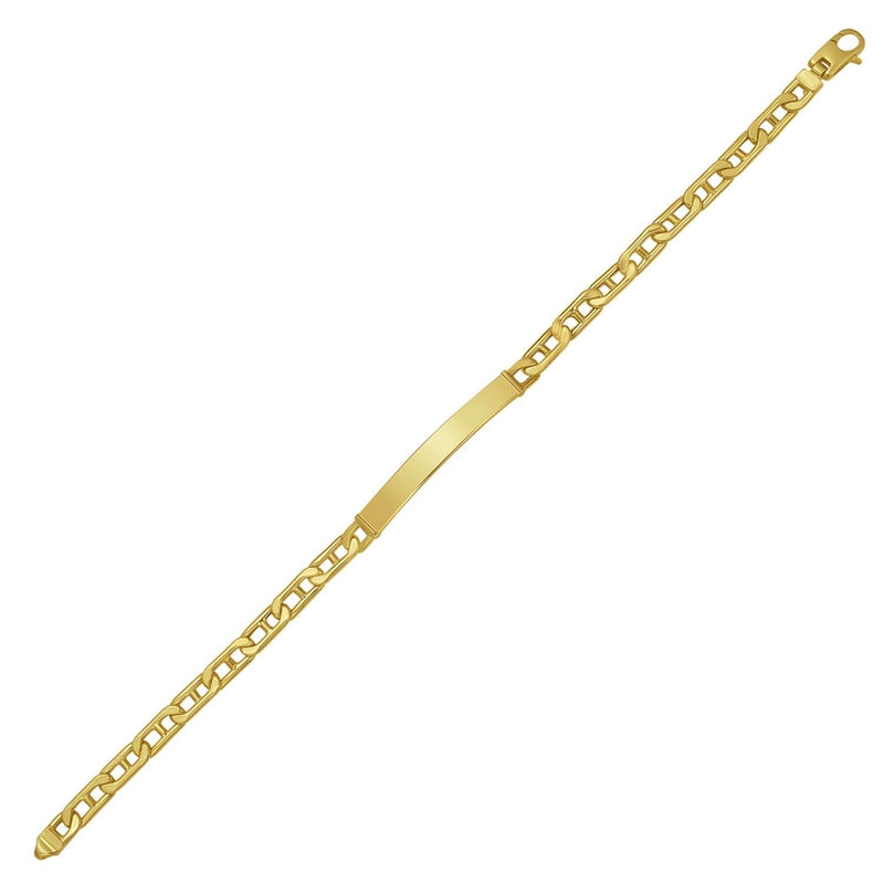 14K Yellow Gold Mariner ID Bracelet 14K yellow gold mariner ID bracelet with lobster clasp and flat engravable plate
