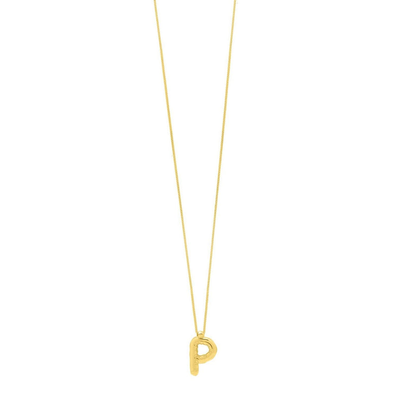 14K Yellow Gold Helium Initial P Pendant 14K yellow gold initial P pendant with polished letterform and fixed bail