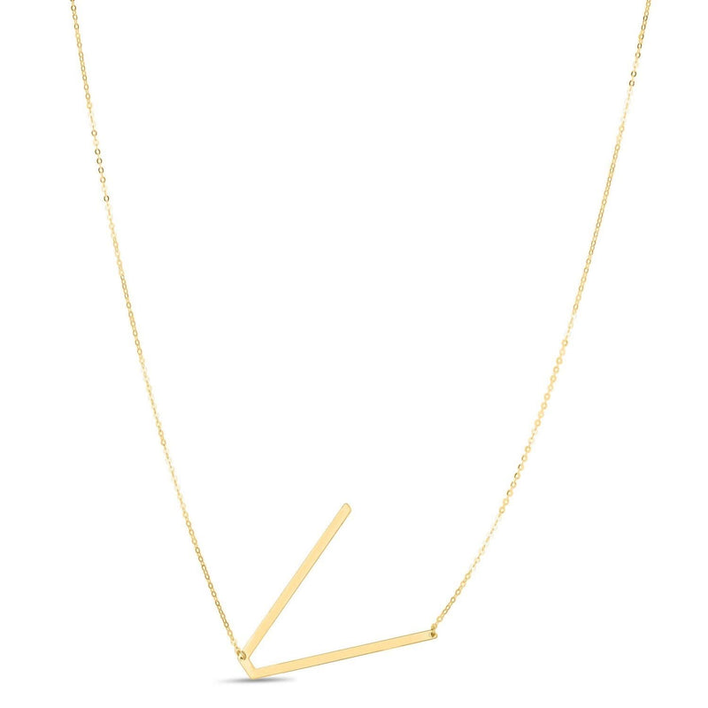 14K Yellow Gold Yours Truly Large Initial V Necklace 14K yellow gold Yours Truly large initial V necklace pendant