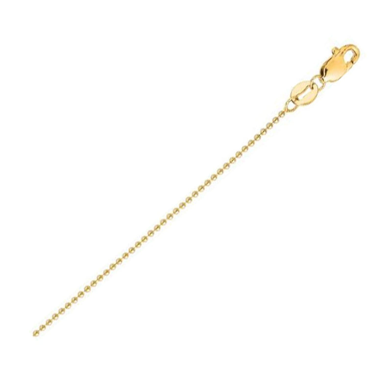 14k Yellow Gold Bead Chain (2.50 mm) 14K yellow gold bead chain with 2.50 mm round beaded links