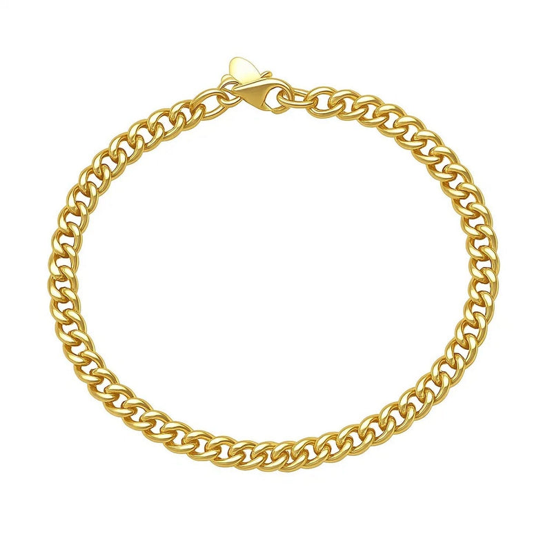 14K Yellow Gold Petite Faceted Cuban Link Chain Bracelet (4.50 mm) 14K yellow gold Cuban link chain bracelet, 4.50 mm faceted links