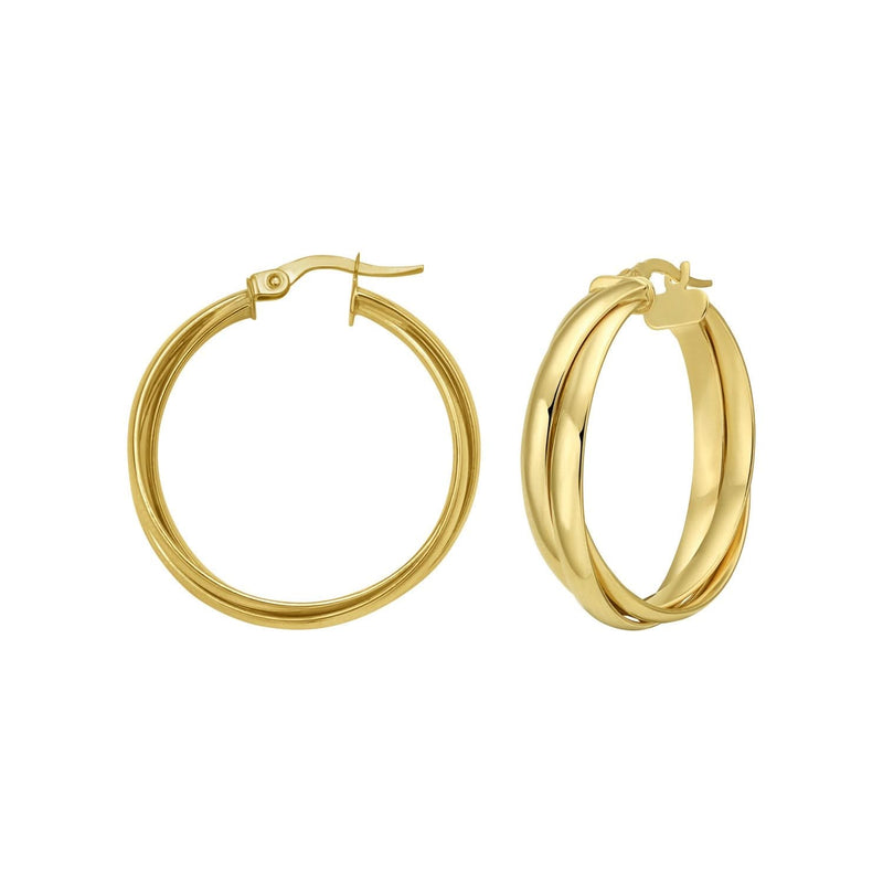 14K Yellow Gold Interlocking Large Trinity Hoop Earrings 14K yellow gold interlocking trinity hoop earrings