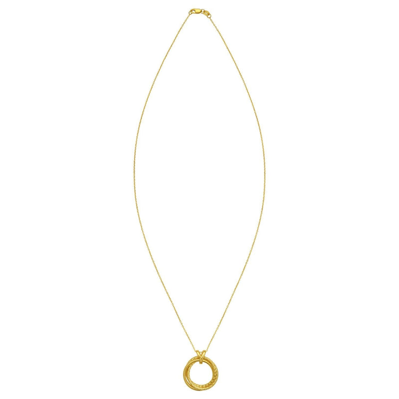 14K Yellow Gold Interlocking Diamond Cut Trinity Necklace 14K yellow gold interlocking trinity necklace with diamond-cut finish
