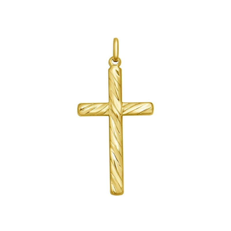 14K Yellow Gold Swirl Cross Pendant 14K yellow gold swirl cross pendant with woven crossed band design