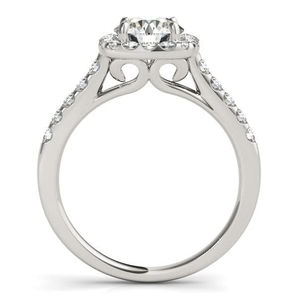 Square Shape Halo Diamond Engagement Ring in 14k White Gold (1 1/2 cttw) Product Image