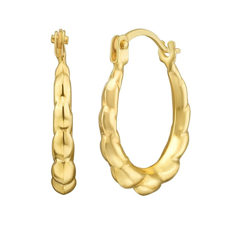 14K Yellow Gold Round Back to Back Hoop Earrings 14K yellow gold round back to back hoop earrings in polished gold