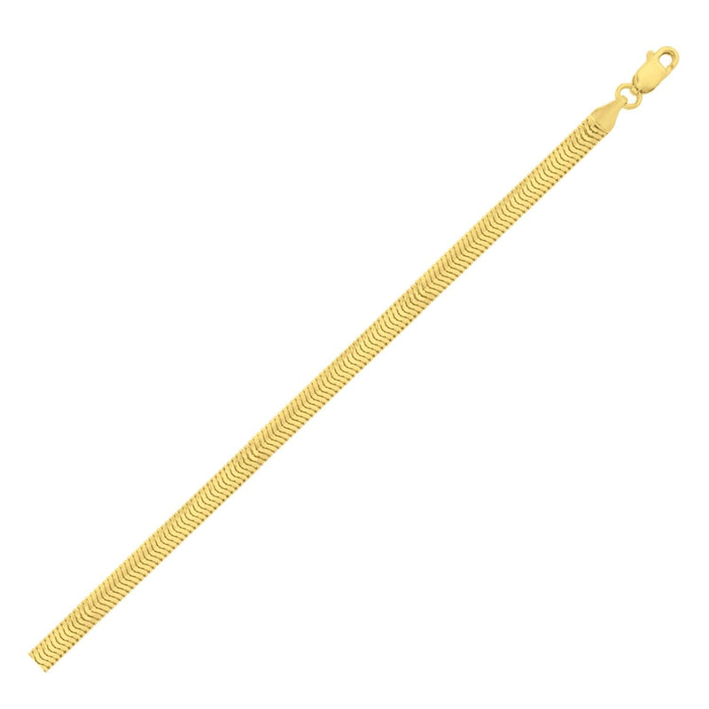 14K Yellow Gold Oval Snake Chain (4.40 mm) 14K yellow gold snake chain with oval link construction at 4.40 mm width