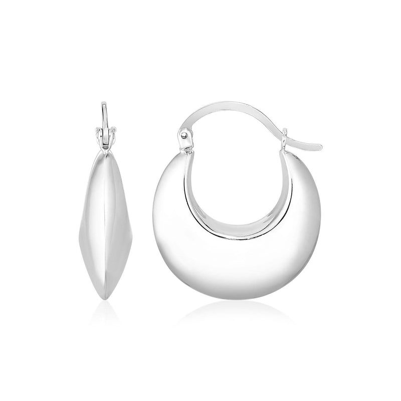 Sterling Silver Polished Puffed Hoop Earrings 925 sterling silver polished puffed hoop earrings, no stones