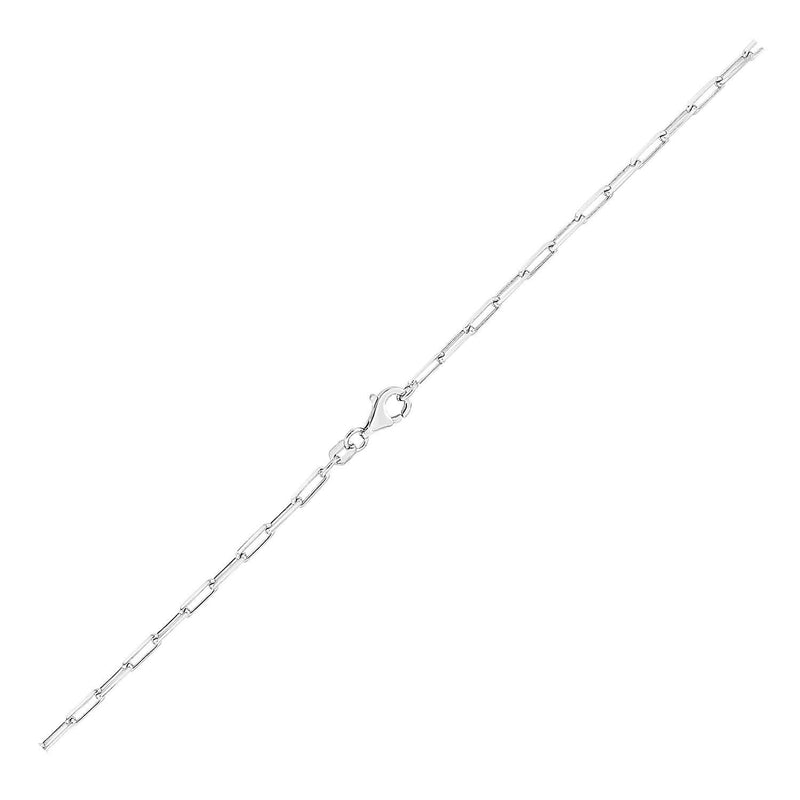 Sterling Silver Rhodium Plated Paperclip Anklet (3.00 mm) Sterling silver rhodium plated paperclip anklet 3.00 mm with spring ring clasp