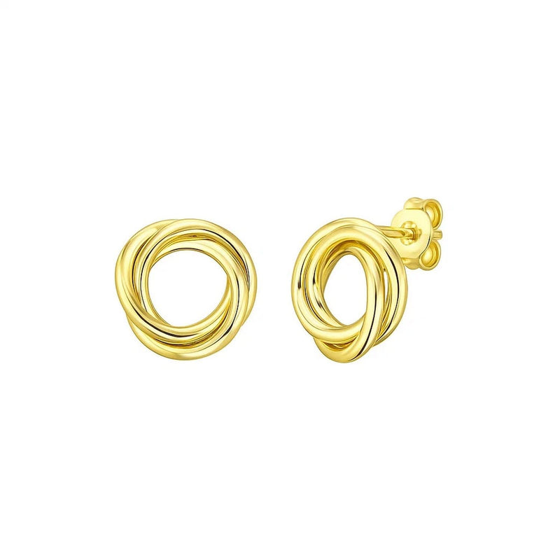 14K yellow gold interlocking trinity ring with three linked bands