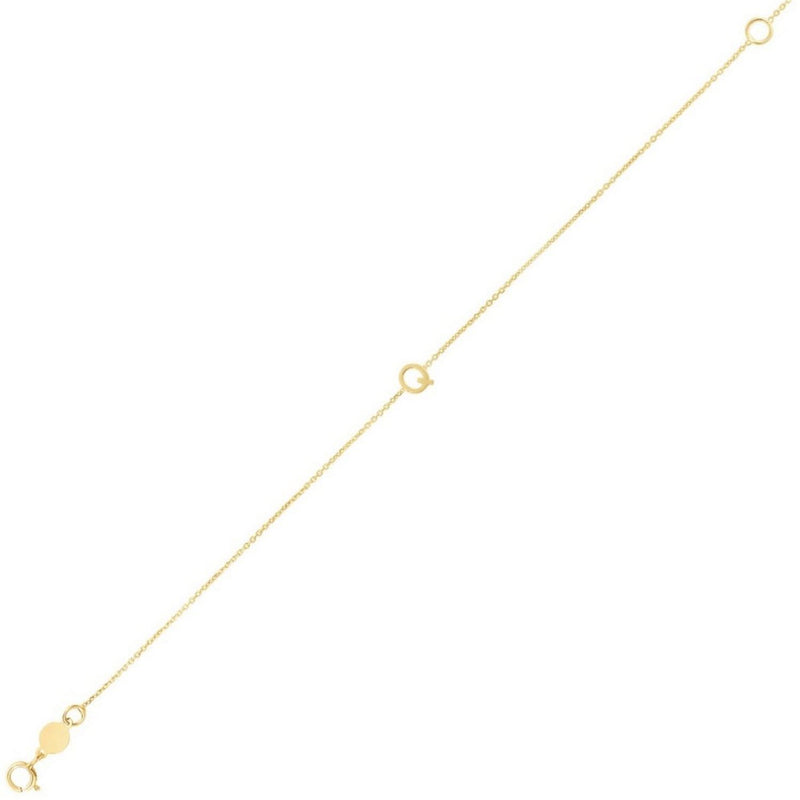 14K Yellow Gold Mini Initial Q Bracelet 14K yellow gold mini initial Q bracelet on a fine chain with spring ring clasp
